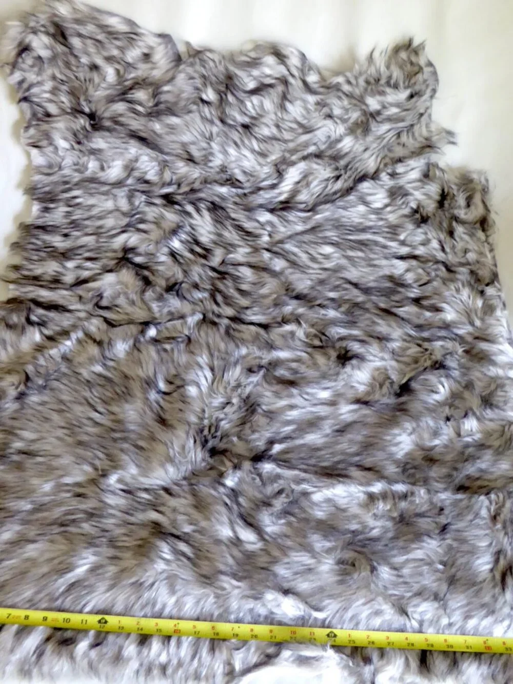NEW 37” x 46” BLACK WHITE FAUX FUR FABRIC YARDAGE PLUSH PANEL SEWING CRAFT